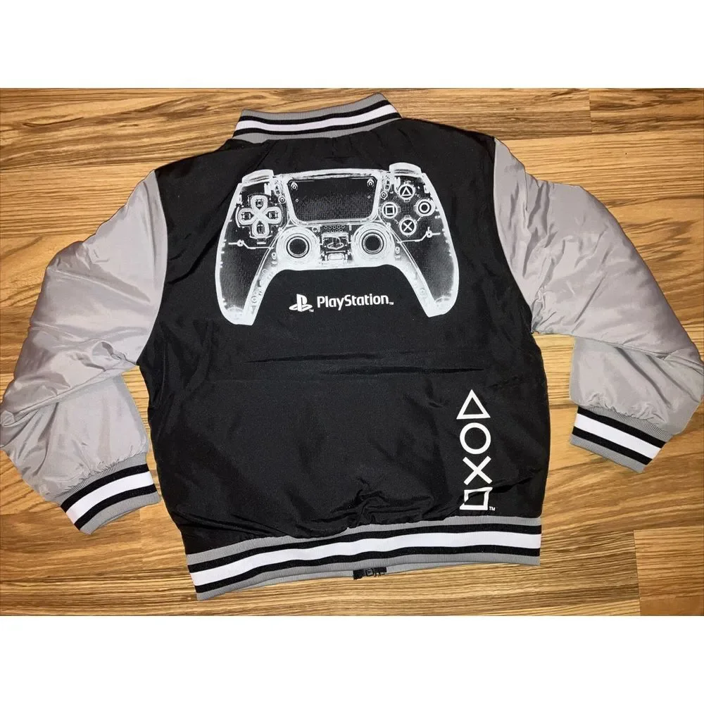 Sony Playstation Boys Black Bomber Jacket Size 4/5 Youth, NEW‎ With TAGS